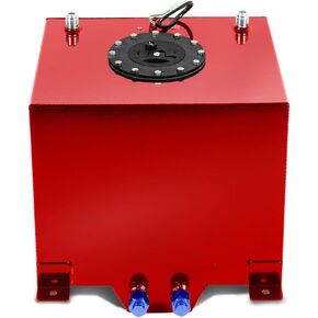 DNA MOTORING 5 Gallons Aluminum Top-Feed Fuel Cell Gas Tank 12" (L) x 12" (W) x 8" (H),ALU-FT-T2-RD