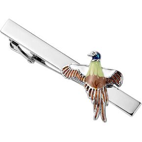 HAWSON 2.2 Inch Men's Animal Flying Bird Tie Clip Silver Tie Bar for Garden Weddings, Outdoor Events, Business Nature-Inspired Groomsmen Accessories & Elegant Gifts