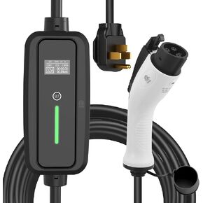 الشاحن من المستوى 2 EV ، 32AMP 95-270V ، كابل شاحن السيارات الكهربائي EV 25ft مع قابس NEMA 14-50 ، تيار قابل للتعديل ، محطة شحن EV Home ، لـ J1772 EV فقط