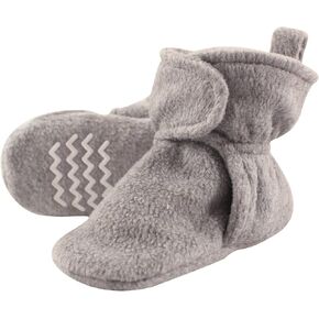 Hudson Baby unisex child Cozy Fleece Booties Slipper Sock, Heather Gray, 12-18 Months Toddler US in Saudi Arabia