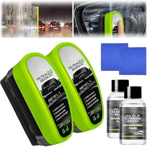 فرشاة تنظيف أفلام زيت السيارات لنوافذ السيارات ، 2025 جديد 2.0 فيلم Green Oil Wipe ، أداة نظافة الزجاج الأمامي للسيارات ، لوحة Wipe Cleaning Universal (2)