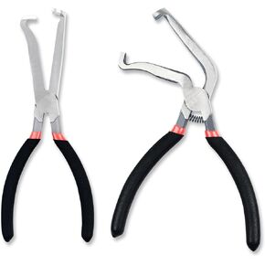 Upgraded 37960 Electrical Disconnect Pliers, Dual-Angle Heads (Straight & 60°), 8in Automotive Tool for Push Tab Style Connector Removal, Durable & Easy to Use