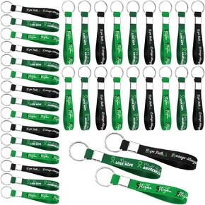 Qilery 24 Pcs Mental Health Awareness Silicone Keychain Bulk for Women Men