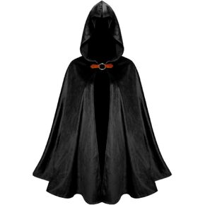 BJE Renaissance Hooded Cloak - Medieval Ranger Cloak, Cosplay Cape, Velvet Cape for Halloween Costume