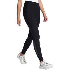 Mondetta Women's Moisture Wicking High Waist Active Legging Pant with Pockets and Mesh Detail (US, Alpha, Small, Regular, Regular, Black)