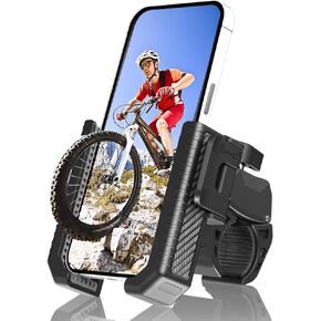 Motorcycle Phone Mount, 2024 Upgrade Bike Phone Holder,Motorcycle Phone Mount - [Not Block Camera],Compatible with iPhone 15 Pro Max Samsung All Phones 4.5-7" (Orange)