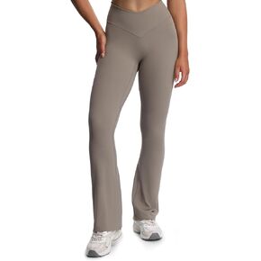 Aoxjox Workout Vanity Flare Leggings for Women High Waisted Athletic Running V Waist Hidden Scrunch Wide Leg Yoga Pants 32"