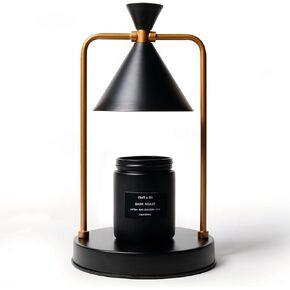 Craft & Kin Black Candle Warmer Lamp with Dimmer for Scented Candles – Electric Wax Warmer with Adjustable Light for Scented Candles