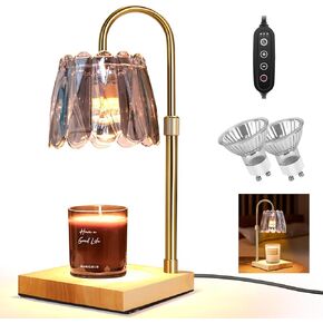 Yummy Sam Candle Warmer Lamp, Dimmable Candle Warmer with Adjustable Height and Timer, Bedroom Living Room Home Decor Wax Melting Warmer for Jar Candles, Includes 2 Bulbs, Gifts for Women Girl Moms