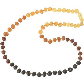 Baltic Amber Necklace - Adult Raw Amber Bead Necklace - Rainbow Pattern Unpolished Amber Beads - Multiple Lengths, Baltic-Amber, baltic-amber