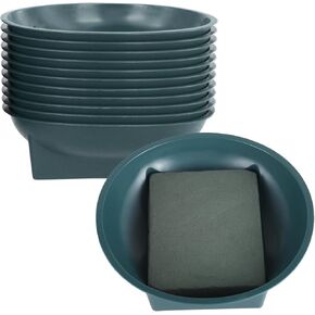 12 PCS Floral Supplies Green Bowls，Floral Foam Round Bowls for Flower Arrangements, Large Size Round Floral Supplies, Flower Foam Bowl Kit for Christmas Party Wedding Festival