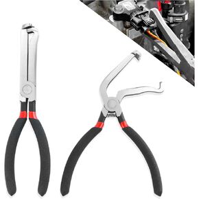 2PCS CHOLICAL CONCLONCT CHIT CARS KIT مع 60 درجة كوع ومستقيم ومتعددة الأغراض كماشة موصل كهربائي متعددة الأغراض للخراطيم ، شمعات الإشعال ، خطوط الوقود المضادة للتنسيق لإصلاح السيارة
