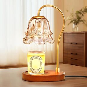 Flower Candle Warmer Lamp Gold With 2*50W Bulbs, Timer, Dimmable, Wax Melt Electric Light - Christmas Gifts