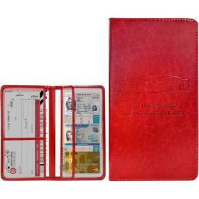حامل بطاقة التأمين على تسجيل السيارات ، PU Leather مركبة الورق المنظم قفازات القفازات مع مغناطيسي مغلق ، حامل تأمين محفظة محفظة للنساء للنساء (الأرجواني)