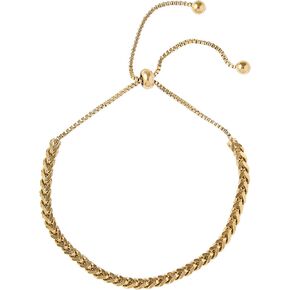 18K Gold Bracelets for Women, Stainless Steel Bracelet, Charm Bracelet, Hand Chain Bracelet, Stylish Jewelry for Women, Adjustable Slider Tennis Bracelets, Trendy Adjustable Bracelets