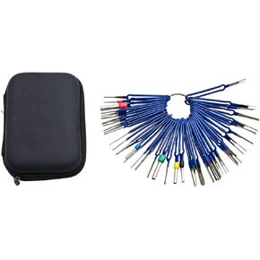 41pcs مجموعة أدوات إزالة المحطة الطرفية ، مجموعة أدوات إزالة دبوس الأزرق الأزرق الأزرق مجموعة أدوات إزالة دبوس الأسلاك الكهربائية ، أداة تحرير طرفية الأسلاك لجهاز السيارات المنزلي للسيارة