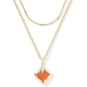 Kendra Scott Womens Joelle Multi Strand Necklace Gold Papaya Mother Of Pearl One Size