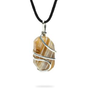 Ayana Crystals Yellow Carnelian Pendant Necklace – Natural Yellow Chalcedony Crystal for Confidence & Vitality, Solar Plexus Chakra, July Birthstone Jewelry for Women