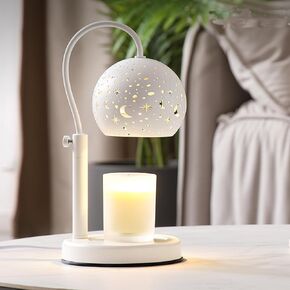 Electric Candle Warmer Lamp with Timer Dimmer Adjustable Height and 2 Bulbs, Wax Melt Warmer Romantic Scented Candle Lamp for Home Decor, Bedside Table