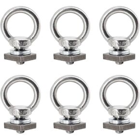 6pcs t track mount tie أسفل طقم المرساة M8 لرف السقف 304 من الفولاذ المقاوم للصدأ مع المكسرات ورفع البراغي للعين ل 4WD المظلات والإكسسوارات
