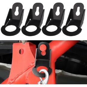 X3 Tie Down Brackets Hooks Compatible with 2017-2025 Can Am Maverick X3 Max RS DS Turbo RR Accessories Front Rear Tow Hitch Hook Tie Down Anchors for Trailer, 4 Pack Black
