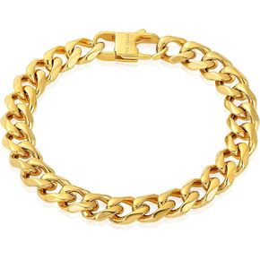 Invicta Bracelet for Men, Stainless Steel Chain Jewelry, Curb Links, 11mm, 9"
