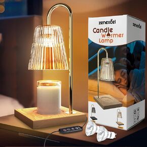 zenexcel Candle Warmer with Timer - Dimmable Electric Lamp for Jar Candles, Gifts for Moms, Women, Home Decor - 2 Bulbs in Saudi Arabia