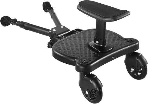 2024 New-Universal Stroller Board with Detachable Seat, 2in1 Sit and Stand Stroller Glider Board for Most Strollers, Holds Children Up to 55 LBs Stroller Standing Board (Black) in Saudi Arabia