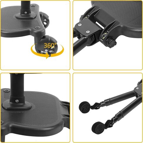 2024 New-Universal Stroller Board with Detachable Seat, 2in1 Sit and Stand Stroller Glider Board for Most Strollers, Holds Children Up to 55 LBs Stroller Standing Board (Black) in Saudi Arabia