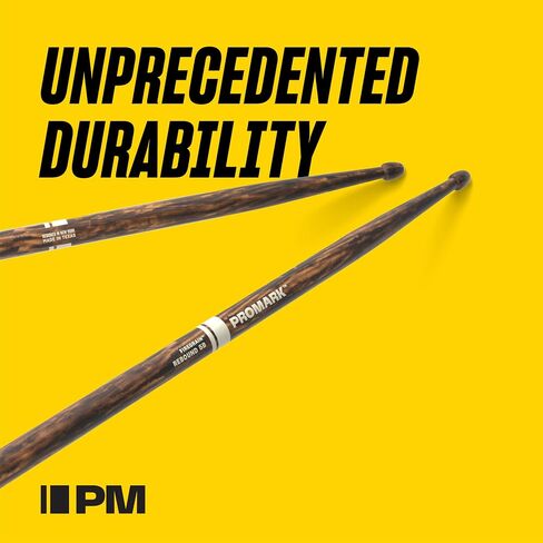 ProMark Drum Sticks - Classic 5A Drumsticks - FireGrain For Playing Harder, Longer - No Excess Vibration - Lacquer Finish, Oval Wood Tip, Hickory Wood - 1 Pair in Saudi Arabia