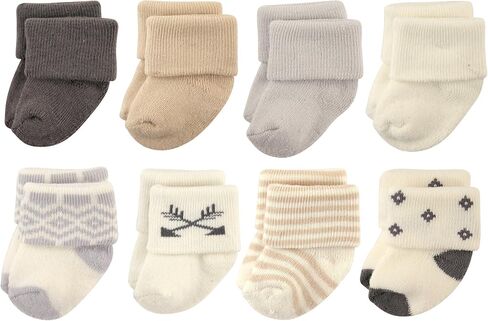 Hudson Baby Unisex Baby Cotton Rich Newborn and Terry Socks, Pink Gray Elephant, 0-6 Months in Kuwait