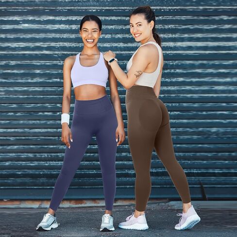 Coume 3 PCS Womens تمرين طماق بعقب رفع سلس Scrunch Yoga Pants البطن لباس ضيق وسط الخصر in Kuwait