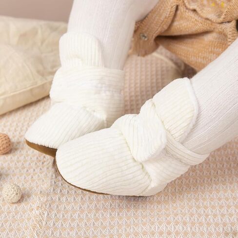أحذية HsdsBebe للجنسين لحديثي الولادة من القطن نعل مانع للانزلاق للأطفال الصغار والأولاد والبنات أحذية جوارب مريحة من الصوف للشتاء الدافئ in Kuwait