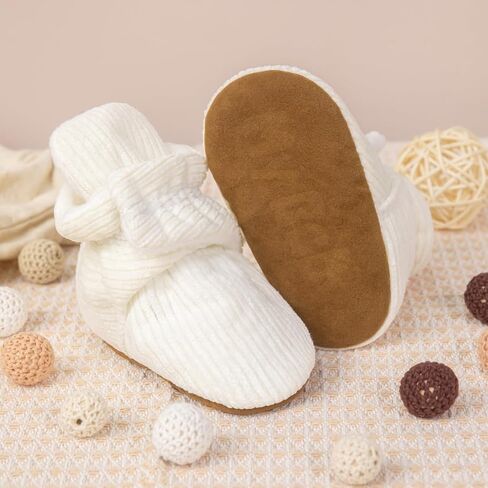 أحذية HsdsBebe للجنسين لحديثي الولادة من القطن نعل مانع للانزلاق للأطفال الصغار والأولاد والبنات أحذية جوارب مريحة من الصوف للشتاء الدافئ in Kuwait