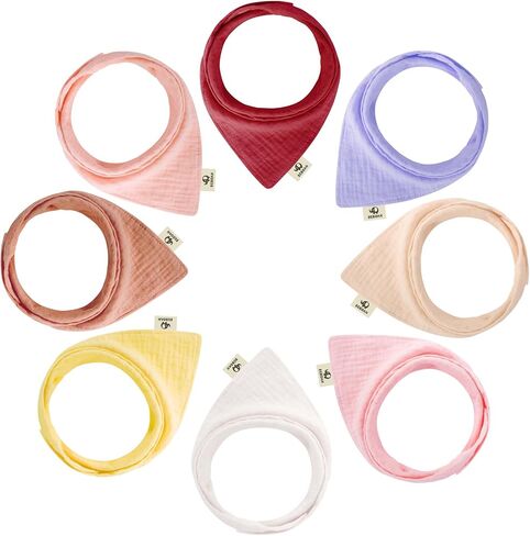 BEBOAN Baby Muslin Bandana Bibs 3-36 Months,8-Pack Cotton Drool Bibs for Baby Girl Boys,Feeding Bib for Toddle Infant Newborn in Saudi Arabia