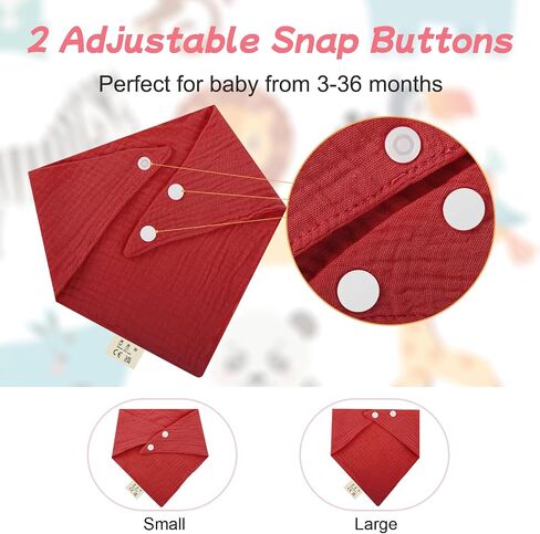 BEBOAN Baby Muslin Bandana Bibs 3-36 Months,8-Pack Cotton Drool Bibs for Baby Girl Boys,Feeding Bib for Toddle Infant Newborn in Saudi Arabia