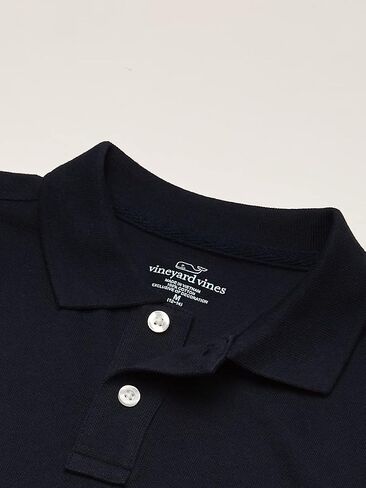 vineyard vines Kids’ Pique Polo Shirt, Vineyard Navy, White Cap, Large in Saudi Arabia