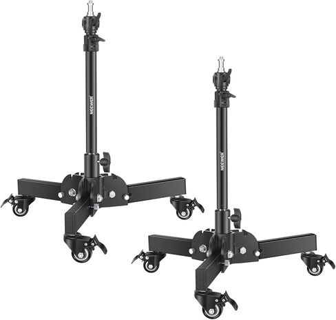 NEEWER Heavy Duty Light Stand with Casters, 2.4ft Max Height Foldable Tripod Stand for Low-Angle/Tabletop Shooting, Photography Light Stand for Softbox, Monolight and Other Photographic Equipment in Kuwait