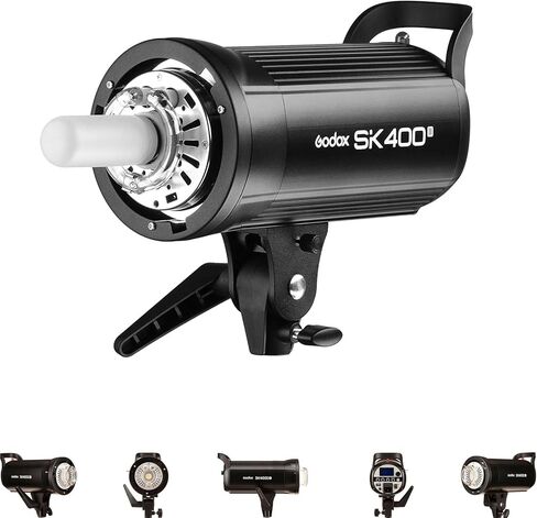 Godox SK400II 400Ws Photo Studio Strobe Flash Monolight Light with Bowens Mount &Lamp Head,150W Modeling Lamp for Studio,Shooting,Location and Portrait Photography-110V in Kuwait