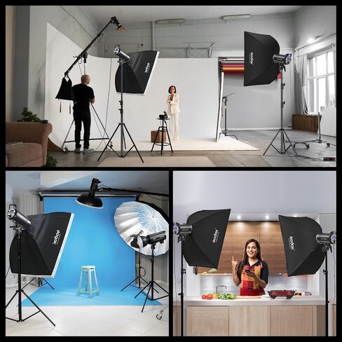 Godox SK400II 400Ws Photo Studio Strobe Flash Monolight Light with Bowens Mount &Lamp Head,150W Modeling Lamp for Studio,Shooting,Location and Portrait Photography-110V in Kuwait