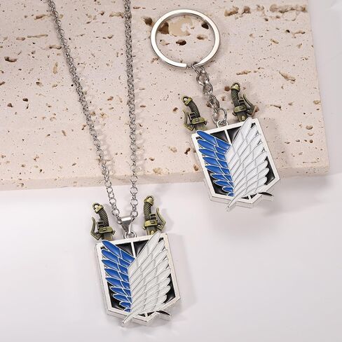 AOT Wings of Freedom Eren's Key Keychain - Shingeki No Kyojin Anime Chain - Gift for Men Women and Fans in Saudi Arabia