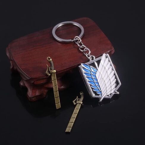 AOT Wings of Freedom Eren's Key Keychain - Shingeki No Kyojin Anime Chain - Gift for Men Women and Fans in Saudi Arabia
