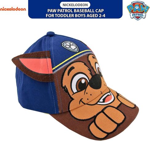 Nickelodeon Baseball Cap, Paw Patrol Marshall Adjustable Toddler Boy Hats for Kids, Blue-Chase, Ages 2-4 and Ages 4-7 in Saudi Arabia