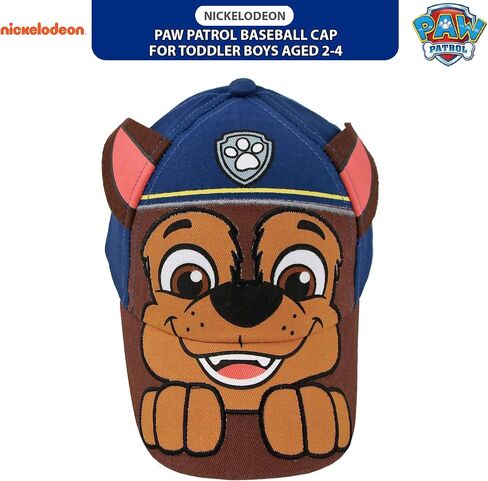 Nickelodeon Baseball Cap, Paw Patrol Marshall Adjustable Toddler Boy Hats for Kids, Blue-Chase, Ages 2-4 and Ages 4-7 in Saudi Arabia