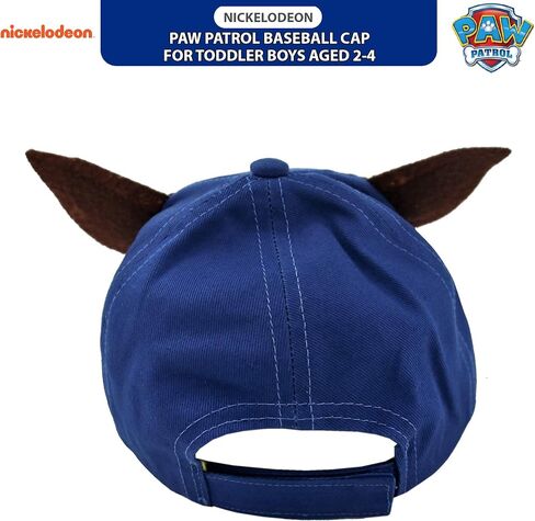 Nickelodeon Baseball Cap, Paw Patrol Marshall Adjustable Toddler Boy Hats for Kids, Blue-Chase, Ages 2-4 and Ages 4-7 in Saudi Arabia