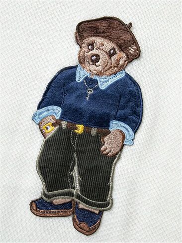 Men's Bear Embroidered Fall Sweater Casual Long Sleeve Crew Neck Pullover Sweaters in Saudi Arabia