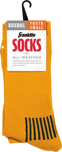 Franklin Sports Youth-Baseball + Softball Socks - Yellow-Baseball + Softball Knee Socks for Kids - Boys + Girls Tall Sports Socks - Youth Medium in Saudi Arabia