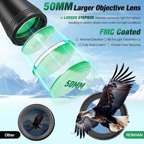 20x50 High Power Binoculars for Adults, Military Compact HD Professional/Daily Waterproof Binoculars Telescope for Bird Watching Travel Hunting Football Games Stargazing with Carrying Case and Strap in Saudi Arabia