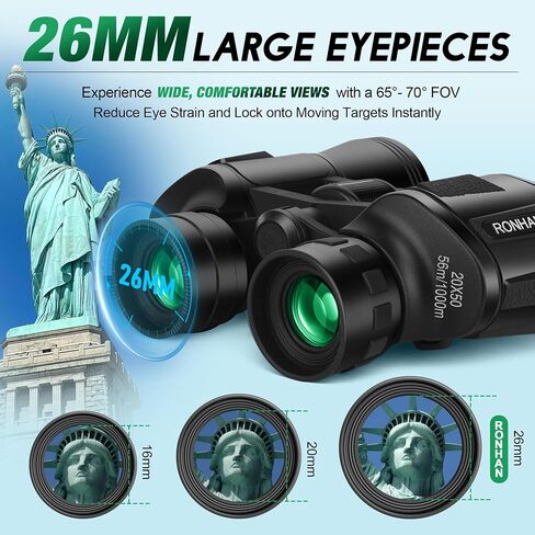 20x50 High Power Binoculars for Adults, Military Compact HD Professional/Daily Waterproof Binoculars Telescope for Bird Watching Travel Hunting Football Games Stargazing with Carrying Case and Strap in Saudi Arabia