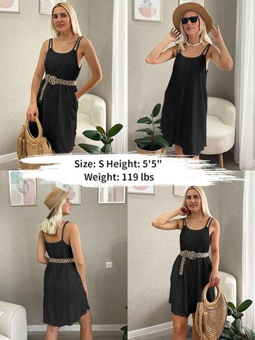 Charmo Hollow Out Swimsuit Coverup for Women Spaghetti Strap Swim Cover Ups Swimwear Pockets Discal Summer Beach Dress 2025 in Kuwait